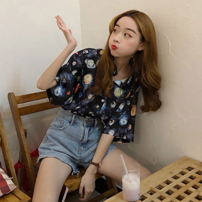 Áo thun tay ngắn in hình dải ngân hà | BigBuy360 - bigbuy360.vn