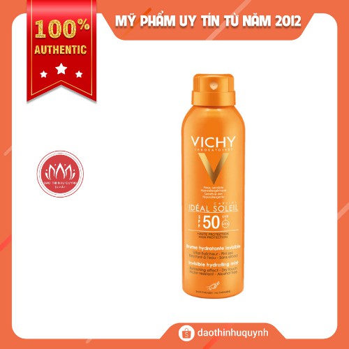 Xịt Khoáng Chống Nắng Giảm Dầu, Khô Ráo Và Không Gây Nhờn Rít SPF 50 PA+++ UVA ,UVB Vichy Ideal Soleil - 75ml