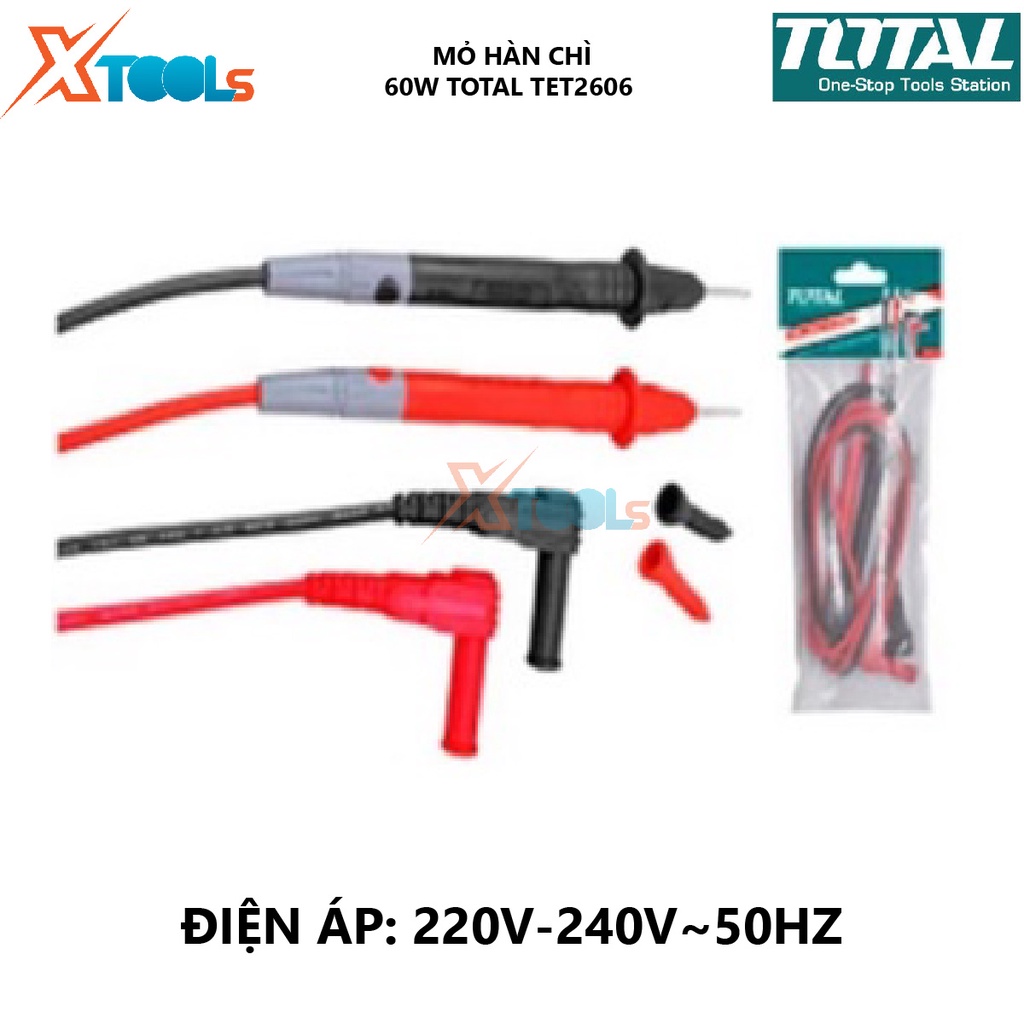 Mỏ hàn chì TOTAL TET2606 Mỏ hàn chì cầm tay 220V-240V~50Hz Công suất 60W làm nóng 3~5 phút hàn dính, làm nóng chảy linh