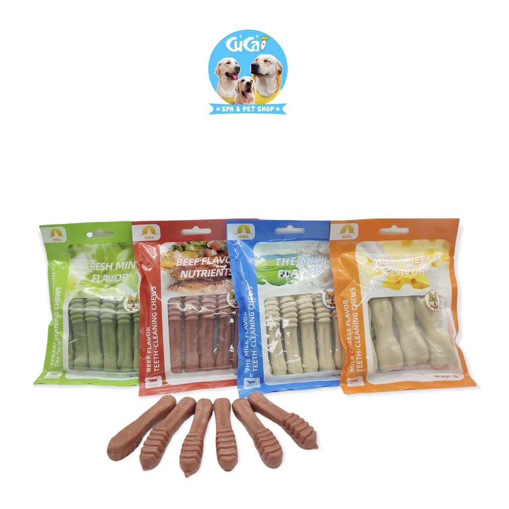 Xương gặm bàn chải sạch răng 90g cho chó, xương cho chó gặm giúp chắc khỏe răng và bổ sung canxi - Củ Cải Pet Shop