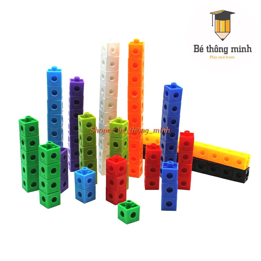 CUBE BLOCK - Khối lập phương cho bé học toán và xếp hình sáng tạo Math Link Cubes