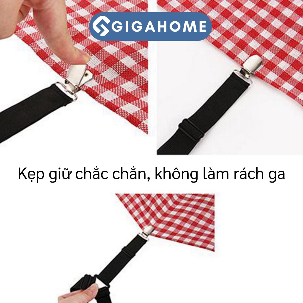 Bộ 4 Kẹp Ga Giường Grap Chống Xê Dịnh GIGAHOME Góc 3 Chấu 5162