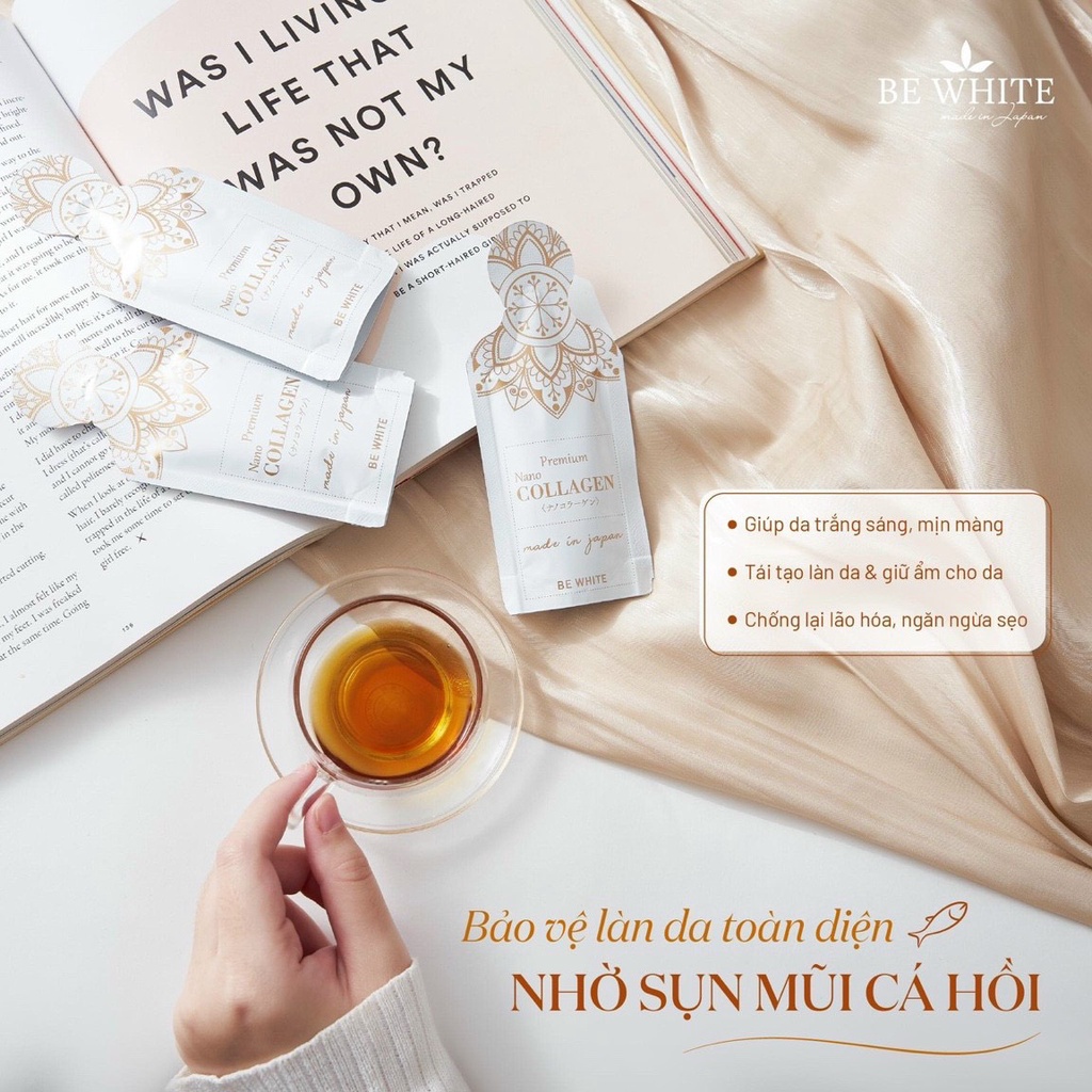 Nước uống collagen bewhite giúp trắng da bewhite premium nano 30 gói x 30ml