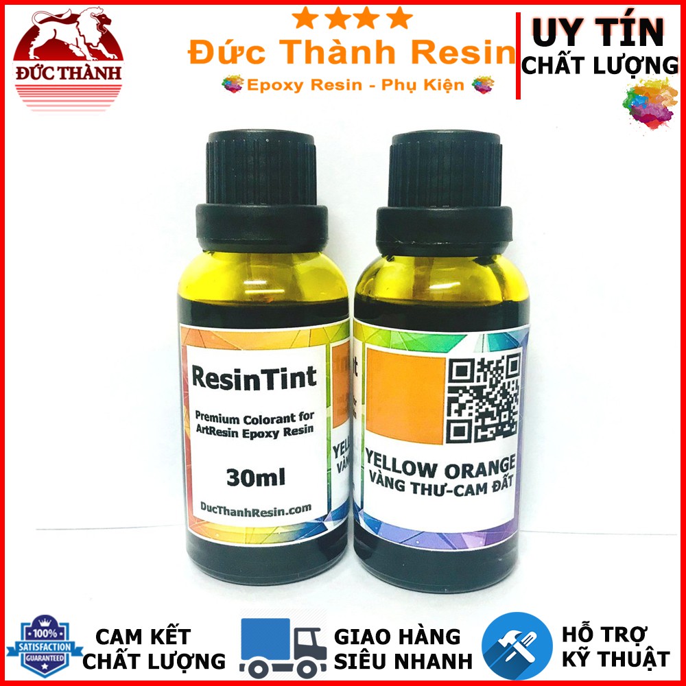 Màu trong suốt xuyên thấu pha Epoxy Resin - Màu hiệu ứng kính - YELLOW Vàng - 30ml ducthanhauto