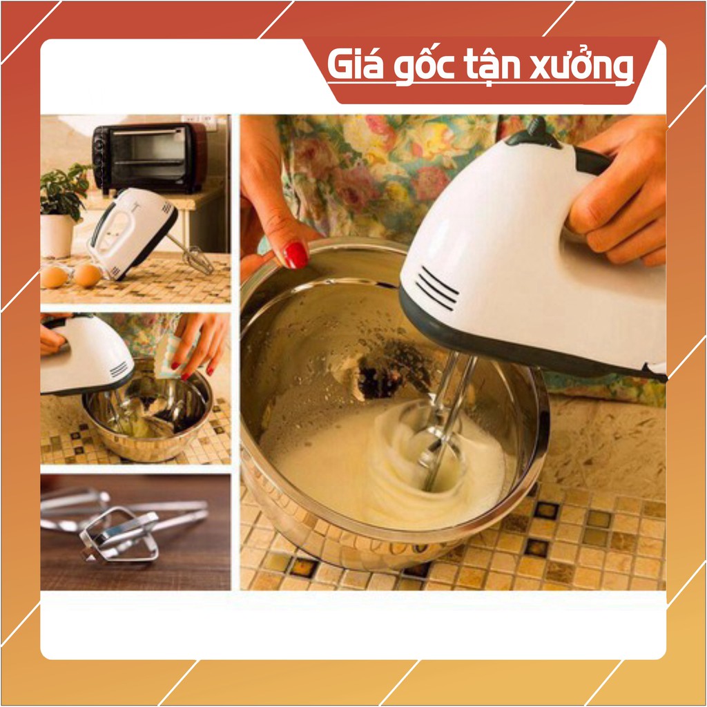 Máy Đánh Trứng Cầm Tay, Máy Đánh Trứng Mini 7 Tốc Độ Cực Mạnh Kèm 4 Thanh Đánh Trứng - Bảo Hành 6 tháng