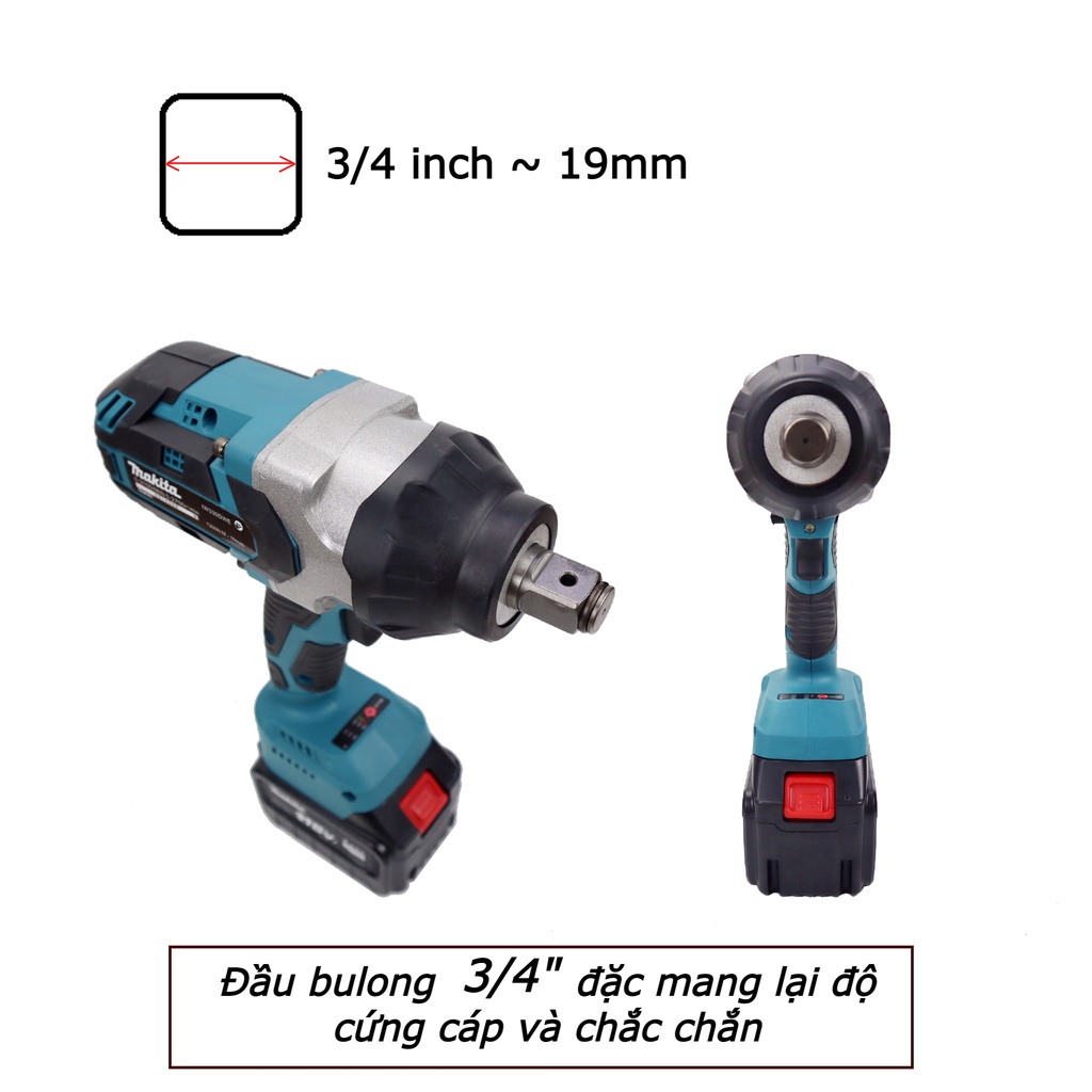 Máy siết mở bulong Makita công suất lớn 1300N.m chuyên mở ốc xe tải đầ