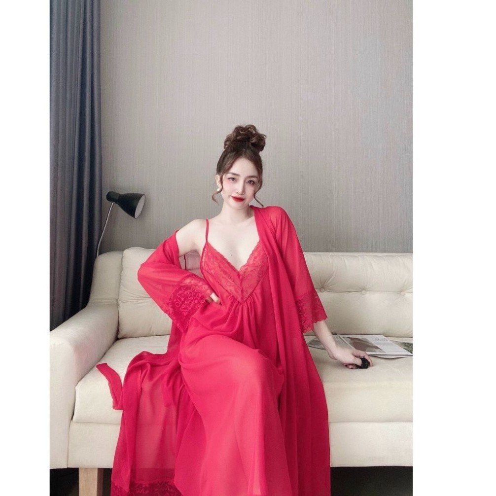 Váy ngủ áo choàng BIGSIZE ❣️FREE SHIP❣️ Đầm ngủ sexy lụa Chiffon Chất Siêu Mát Dáng Siêu Xinh <80kg | BigBuy360 - bigbuy360.vn