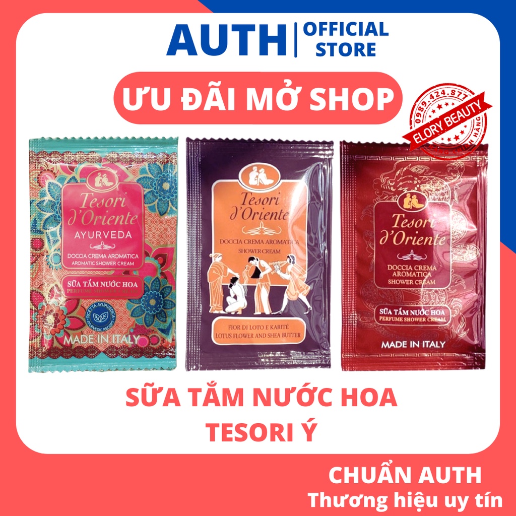 Sữa Tắm Nước Hoa Tesori O'drient CHÍNH HÃNG Ý Dùng Thử Gói Sữa Tắm Xích 7ml Thơm Lâu Giao Ngẫu Nhiên