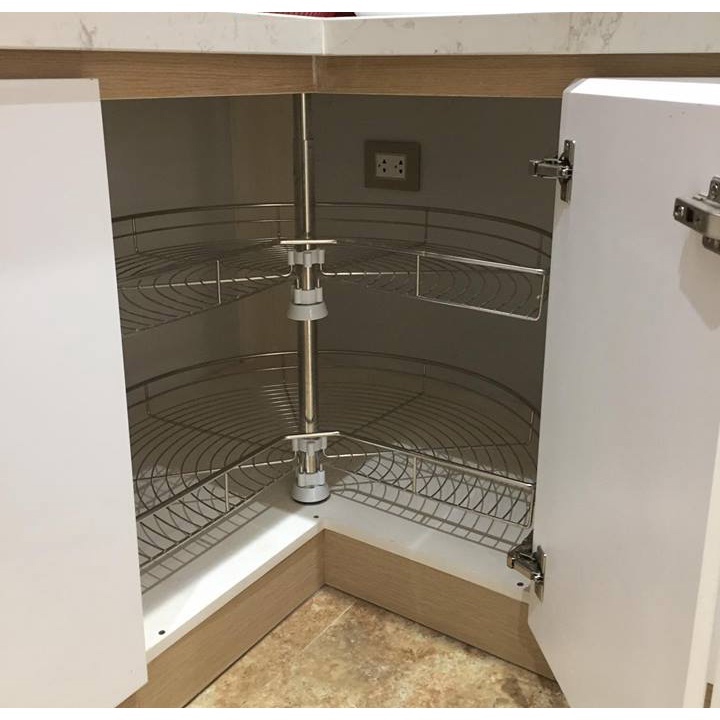 Mâm Xoay Góc 1/2 và 3/4 INOX 304 Tủ Bếp - Bảo Hành Vĩnh Viễn - Có Thợ Lắp Đặt