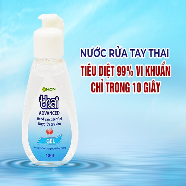 Nước rửa tay khô Thai Advanced gel 100ml diệt 99.9% vi khuẩn