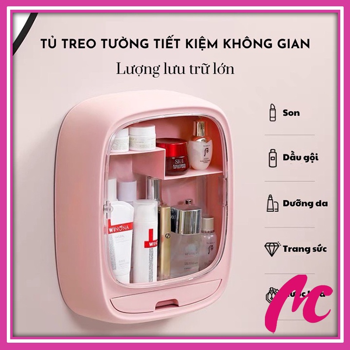 Tủ dán tường đa năng Hokori 3635,Kệ đựng mĩ phẩm treo tường,Hộp đựng đồ đa năng tặng kèm miếng dán_MC888