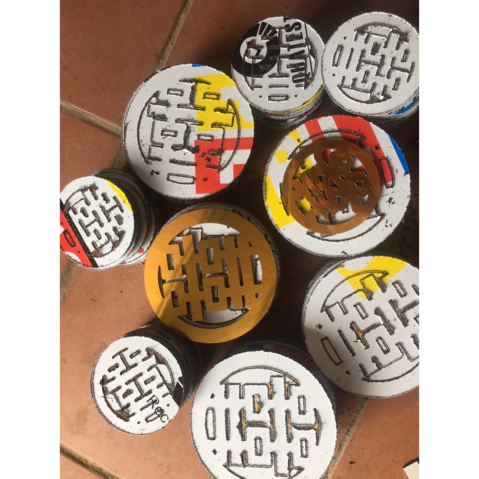 Lót ly, lót chén chữ hỷ