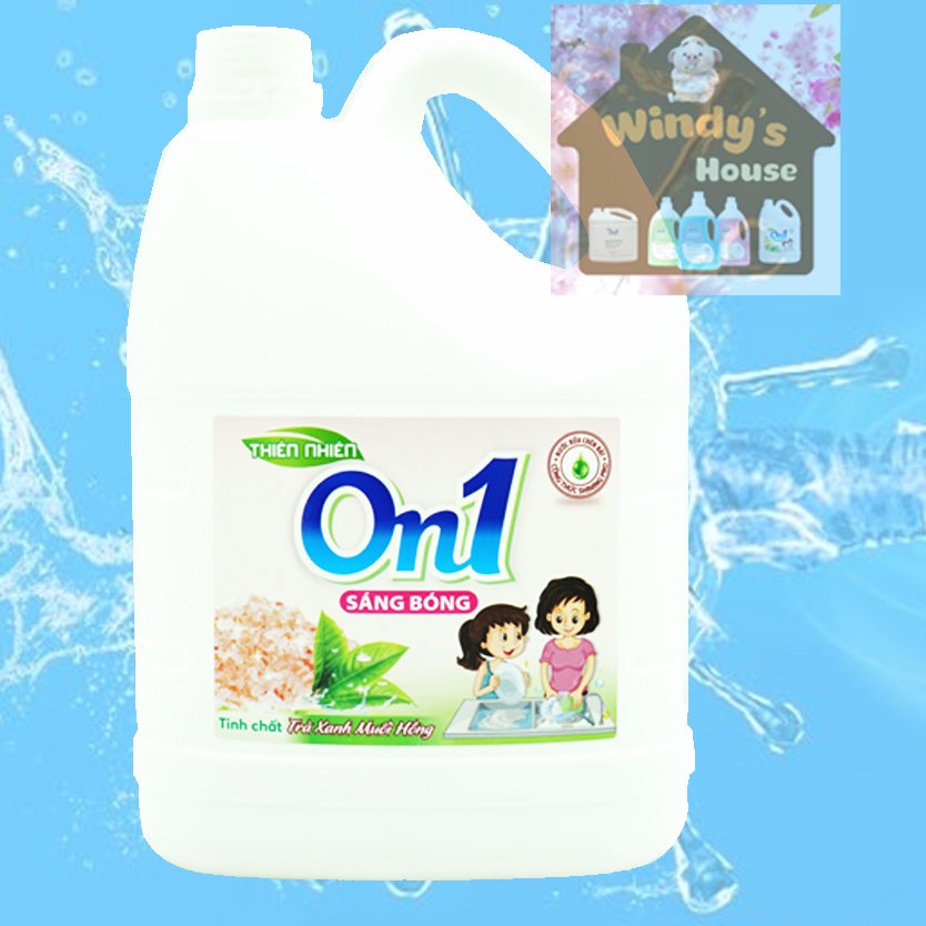 Nước rửa chén On1 hương muối hồng trà xanh 3.8Kg - Sạch bóng vết dầu mỡ