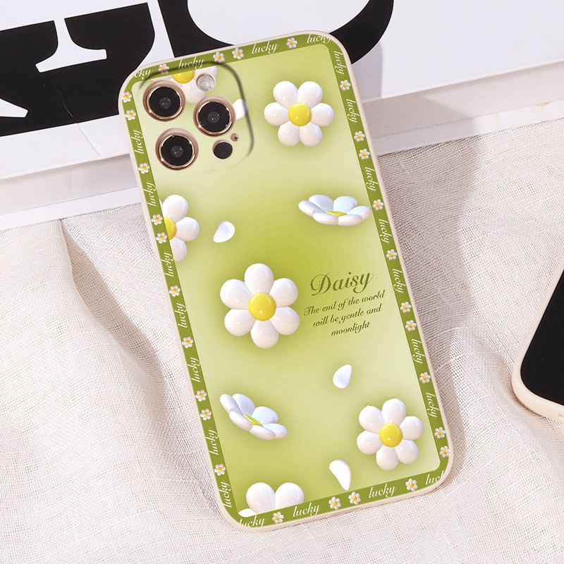 Ốp lưng iphone ỐP IPHONE HOA CÚC HOẠ MI nền xanh lá đẹp sang chảnh 6-6s/6plus/7-8-plus/X-XS/XSMAX/11/12/13/PROMAX