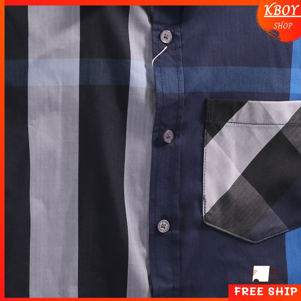 Áo Sơ Mi Tay Dài Nam Chất Liệu Cotton Spandex cổ bẻ kẻ sọc caro form rộng big size thấm hút mồ hôi tốt - T1954 | BigBuy360 - bigbuy360.vn