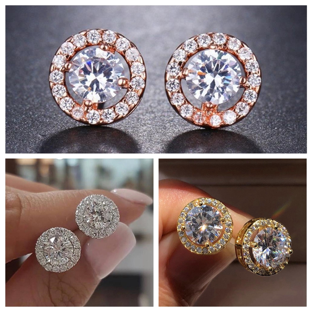 Bông Tai Đính Đá Zircon Lấp Lánh