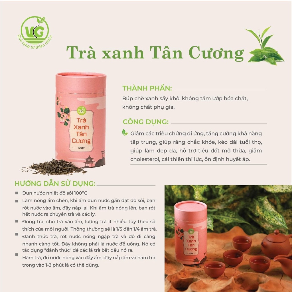 Trà Xanh Tân Cương [FREESHIP] Chè Xanh Tăng Cường Tập Trung, Ổn Định Huyết Áp, Hỗ Trợ Tiêu Đốt Mỡ Thừa, Giảm Cholesterol