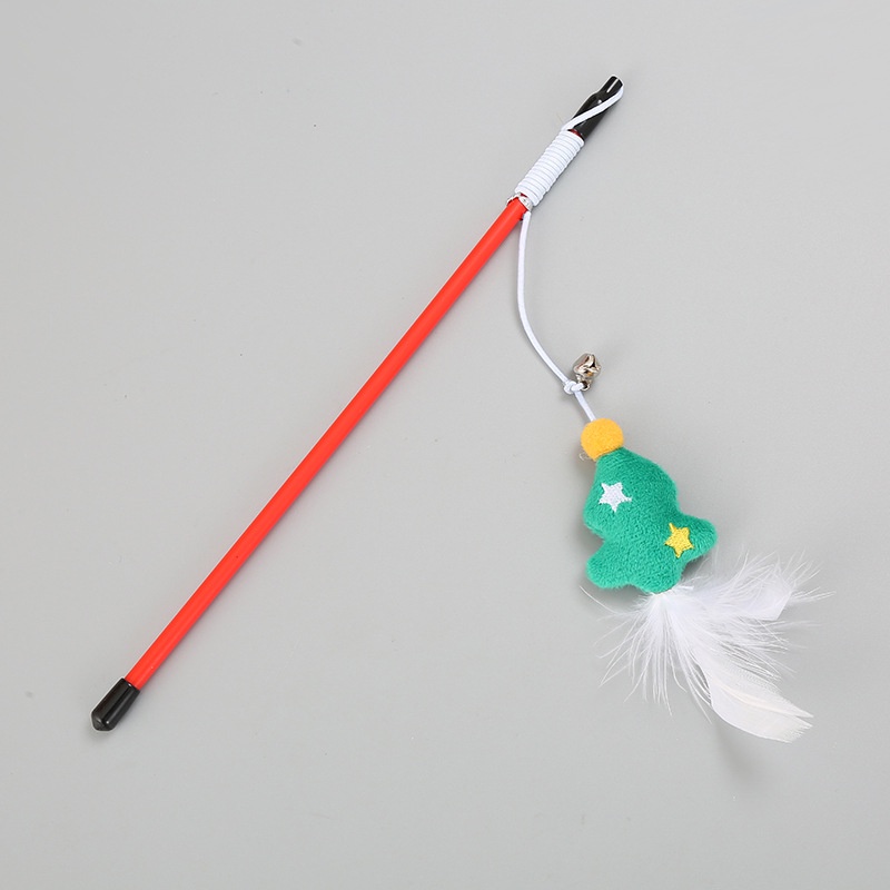 Đồ chơi gậy với chuông phong cách ông già noel Giáng sinh vui nhộn tương tác dành cho mèo