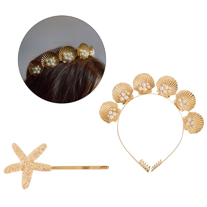 Flgo Vương Miện Vương Miện Màu Vàng Đính Ngọc Trai Nhân Tạo Kèm Lược Cài Cho Đám Cưới Br