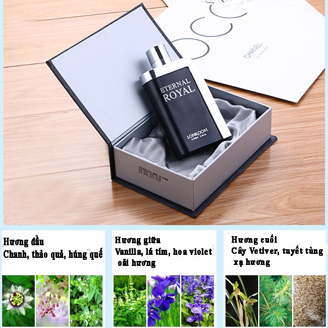 Nước hoa Eternal Royal Lonkoom 100ml cho nam thể hiện hình mẫu những quý ông sành điệu, đầy trải nghiệm và luôn biết các