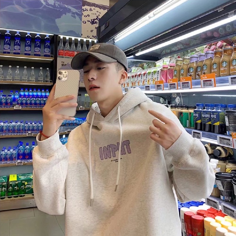 Áo hoodie Thể Thao Dáng Rộng Thoải Mái In Chữ Phong Cách Hong Kong Thời Trang Mùa Đông Cho Nam Cỡ Lớn M-5XL