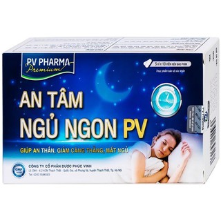 Hỗ trợ giấc ngủ ,an tâm ngủ ngon pv,giúp an thần ,giảm căng thẳng ,mất ngủ. hộp 50 viên.