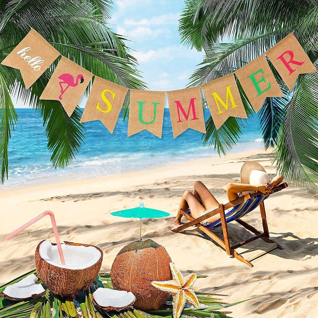 Dây Cờ Treo Tường Trang Trí Phong Cách Hawaii