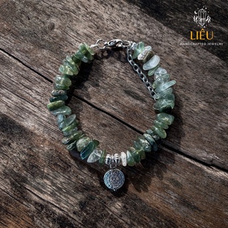 Vòng tay thach anh tóc xanh - Green Rutilated Quartz