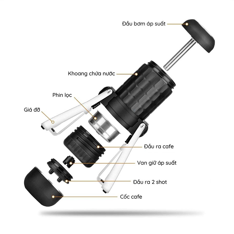 STARESSO PRO (MIRAGE) - BẢN NÂNG CẤP 2021 | Tặng kèm Tamper 53mm và ly thủy tinh chia vạch