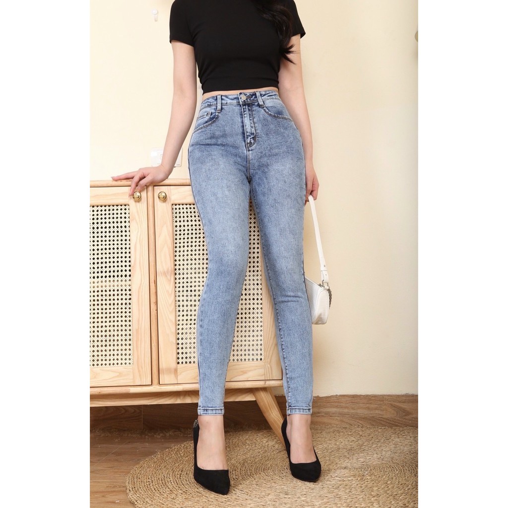 QUẦN JEAN SKINNY HAIQUANG CẠP CAO TÔN DÁNG CHẤT CO DÃN SIÊU MỀM TÔN DÁNG -MÃ HQ01