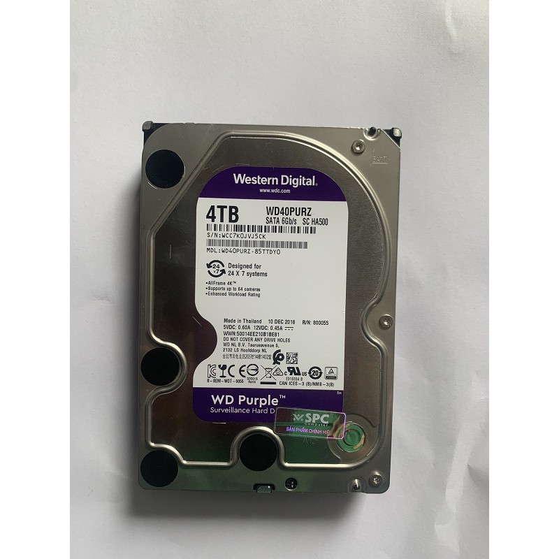 Ổ CỨNG HDD WD 4TB PURPLE - Hàng chính hãng