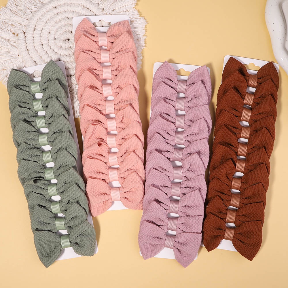 KIDSBOWS Set 10 Kẹp Tóc Nơ 2.9inch Đáng Yêu Cho Bé Gái