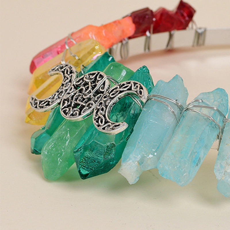 Flgo Băng Đô Cài Tóc Đính Pha Lê Hình Vương Miện Mặt Trời Mặt Trăng Phong Cách Vintage Dành Cho Cô Dâu Trong Tiệc Cưới