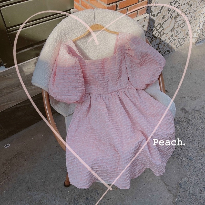 ĐẦM BBD GẤM XỐP CỔ VUÔNG TAY BỒNG ✨ | BigBuy360 - bigbuy360.vn