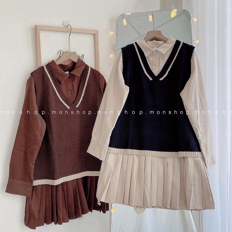 Set váy kèm ghile - hàng QC