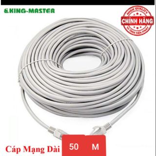 Dây cáp mạng LAN Internet bấm sẵn KingMaster dài 50m chuẩn cat 5e