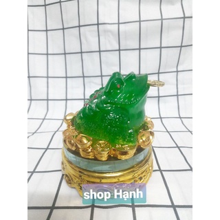 Thiềm thừ (cóc ngậm tiền) mặt kiếng có đế xoay