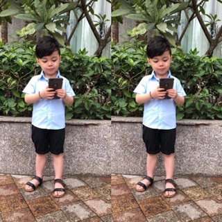 Set áo sơ mi và quần thô cho bé trai