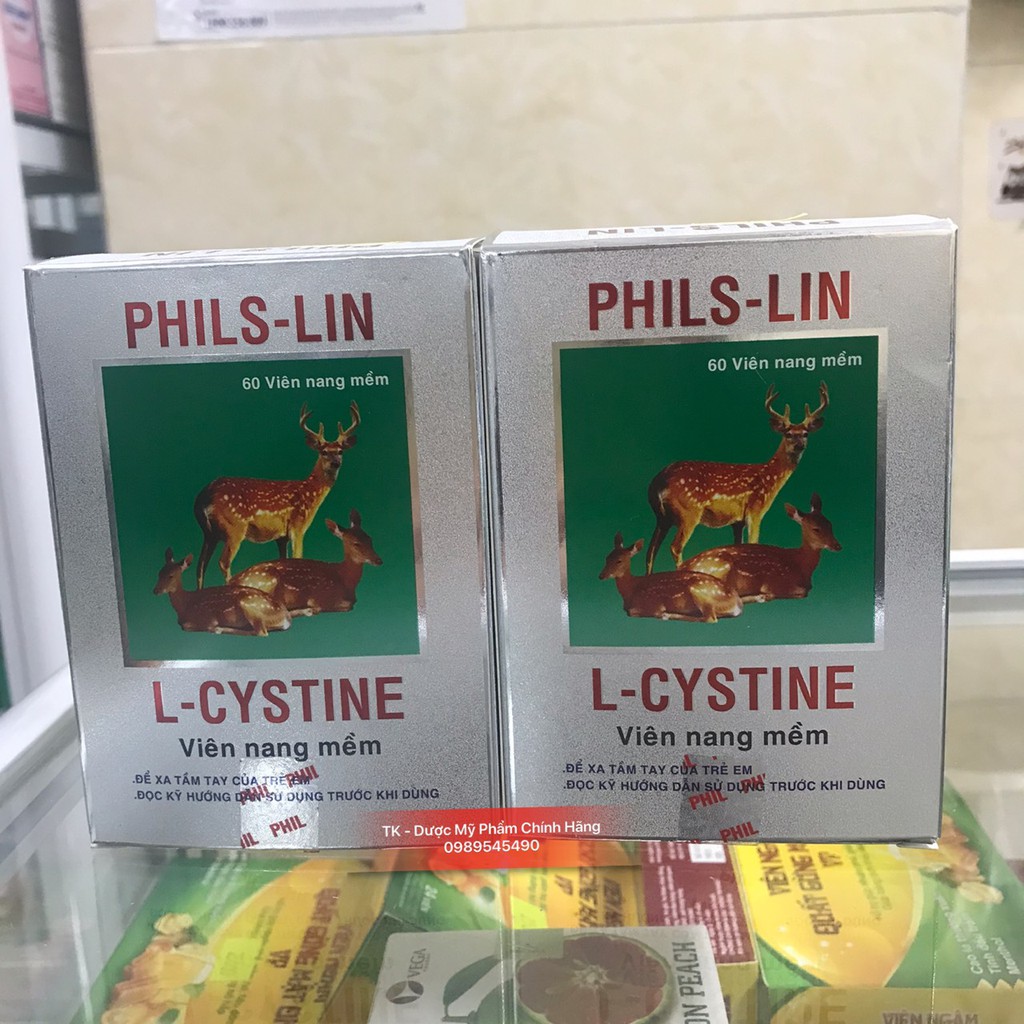 L-CYSTINE PHILS-LIN L-CYTINE - Giảm Sạm Da, Tàn Nhang, Mề Đay, Chống Lão Hóa - Hộp 60 Viên