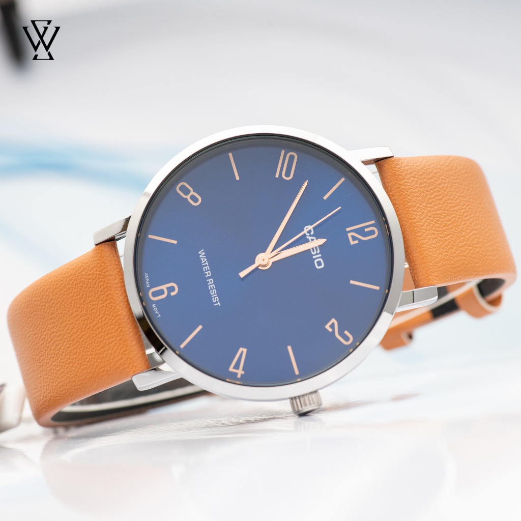 Đồng Hồ Quartz Nam Casio WATCHSTORE MTP-VT01L-2B2UDF Thiết Kế Mặt Kính Khoáng 40mm, Dây Da Và Vỏ Thép Không Gỉ