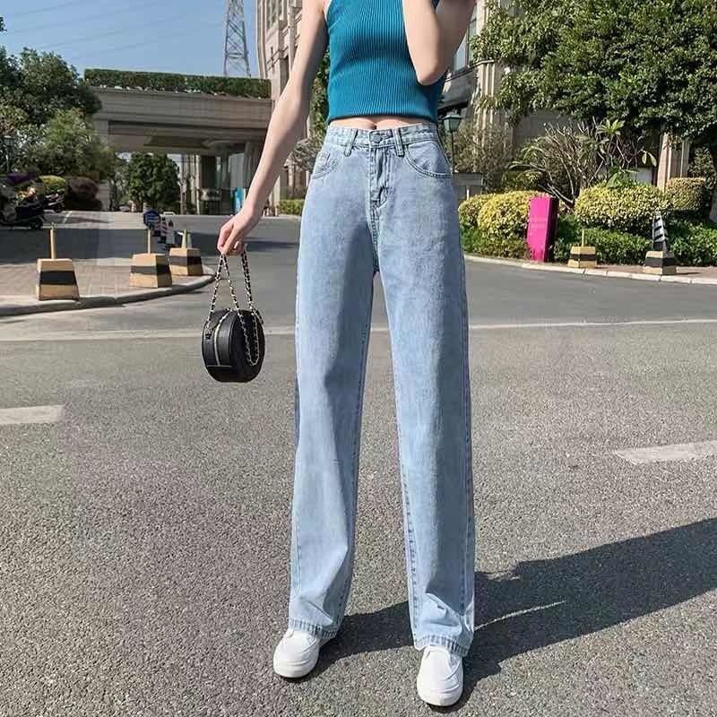 Quần jeans daduhey lưng cao dáng rộng thời trang dành cho nữ