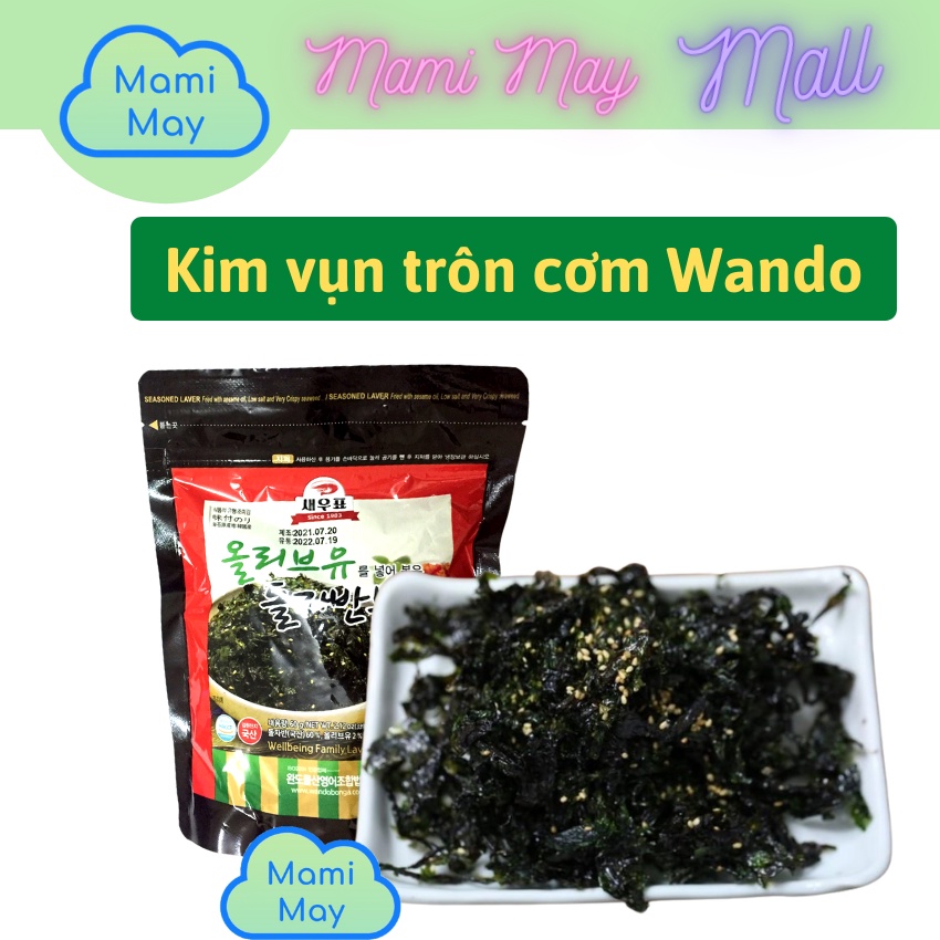 [Nhập khẩu] Rong biển kim vụn trộn cơm ăn liền tẩm dầu ô liu. rắc cơm cho bé đã biết ăn muối - WANDO và KIMNORI