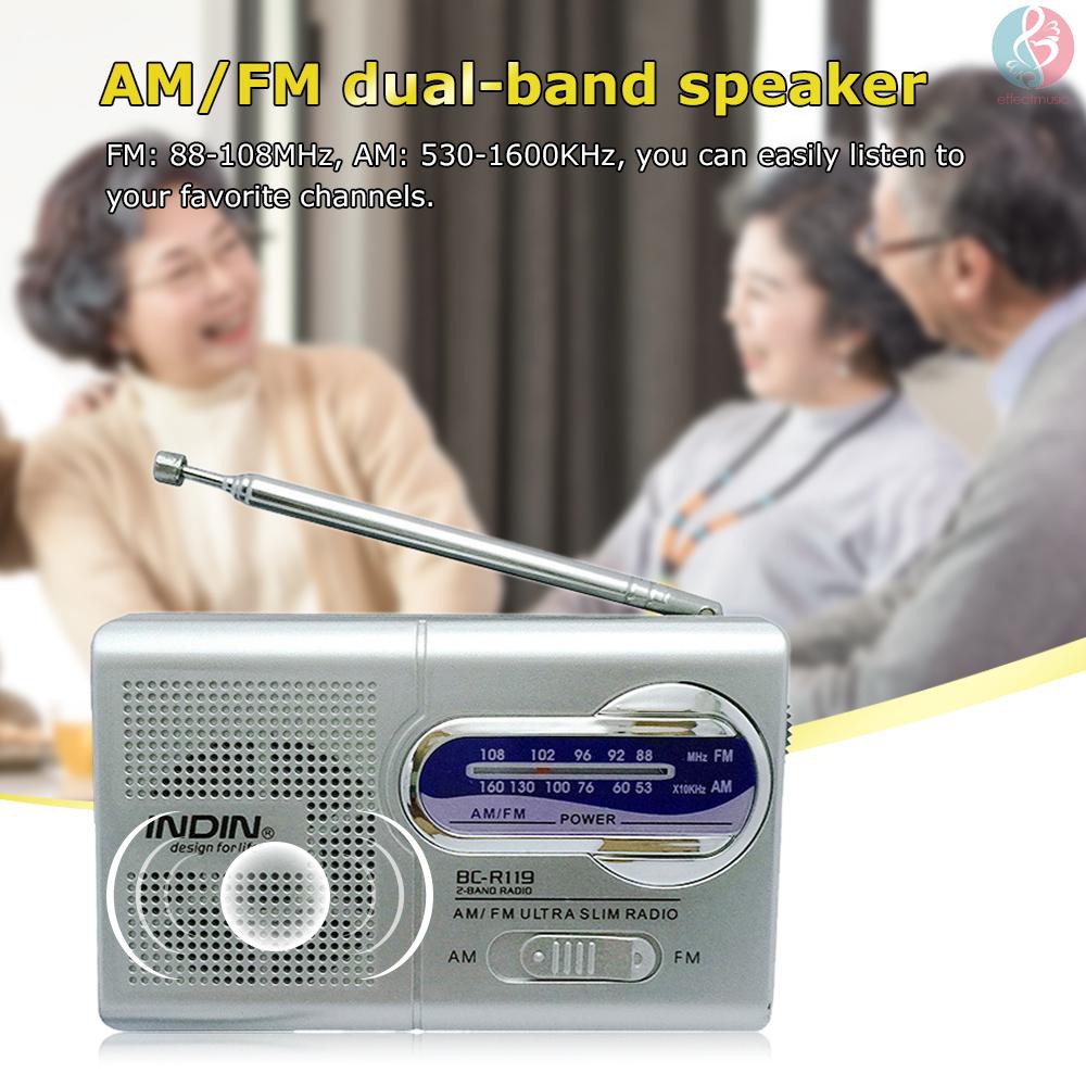 Radio Mini INDIN BC-R119 AM / FM Tích Hợp Loa Tiện Dụng