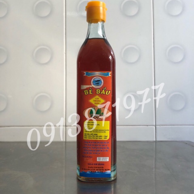 Chai nước mắm bé bầu 500ml, loại thượng hạng, chai đế vuông