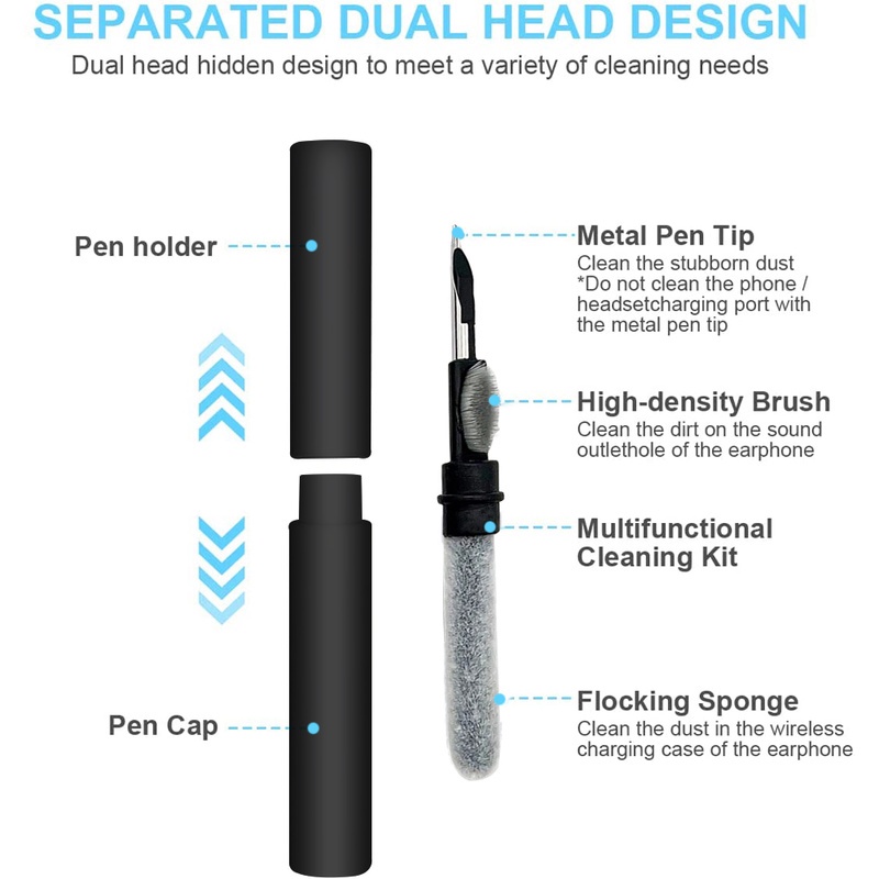 Bộ Dụng Cụ Vệ Sinh Tai Nghe Bluetooth Không Dây 3 Trong 1 Đa Năng Tiện Dụng