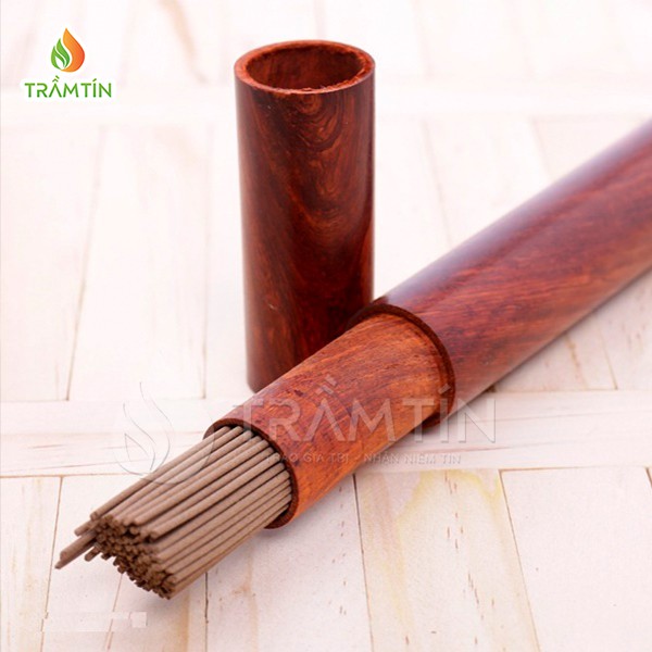 Ống đựng nhang  bằng gỗ; kích thước 24,5cm đựng nhang trầm không tăm, dùng để đựng hương  dài khoảng  20cm