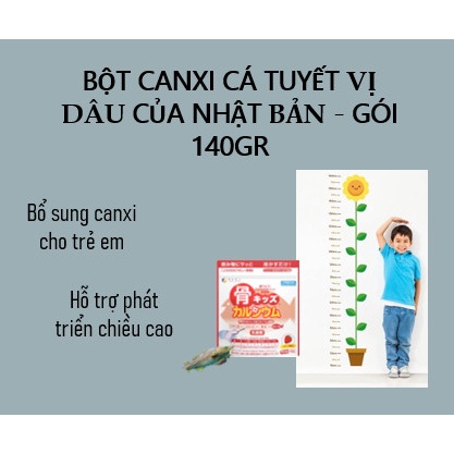 Bột Canxi Cá Tuyết Bone’s Calcium Tăng Chiều Cao Nhật Bản Vị Dâu Gói 140g