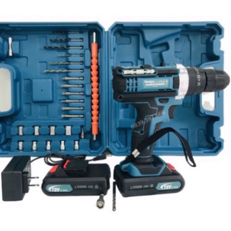 Máy Khoan Pin Makita 36v 3 Chức Năng Có Búa, Máy Bắt Vít 100% Lõi Đồng- Tặng Kèm Bộ Phụ Kiện 24 Chi Tiết HÀNG CAO CẤP