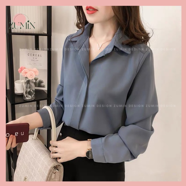 Áo sơ mi nữ công sở thời trang, áo sơ mi nữ đi học đi làm 4 màu trẻ trung | BigBuy360 - bigbuy360.vn