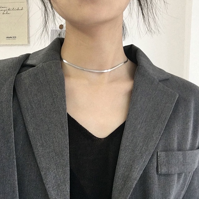 Vòng cổ bạc ý 925 choker nữ thời trang cá tính